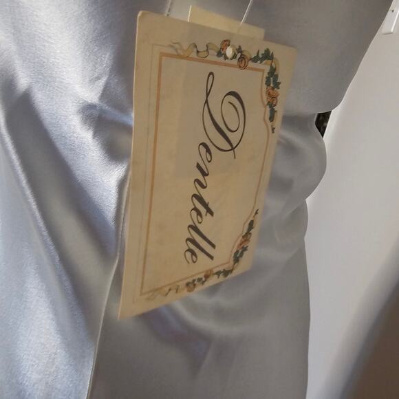 Vtg Dentelle NWT White Satin Chemise Short Negligee Nightgown with Lace Trim - Picture 4 of 10